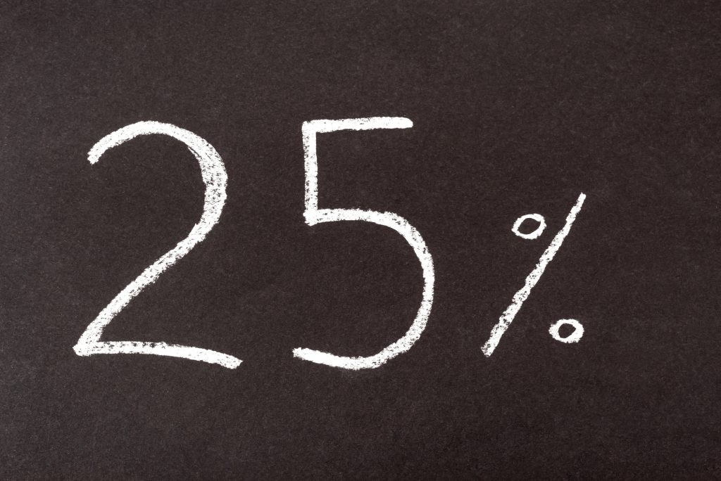 25%