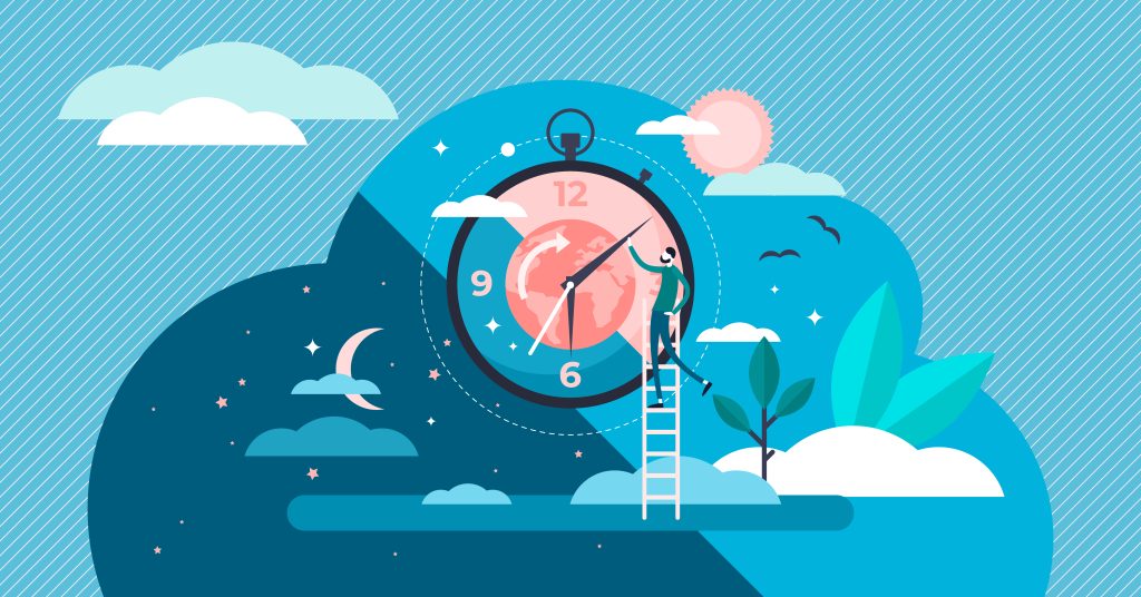 clock on nature showing wake sleep cycle